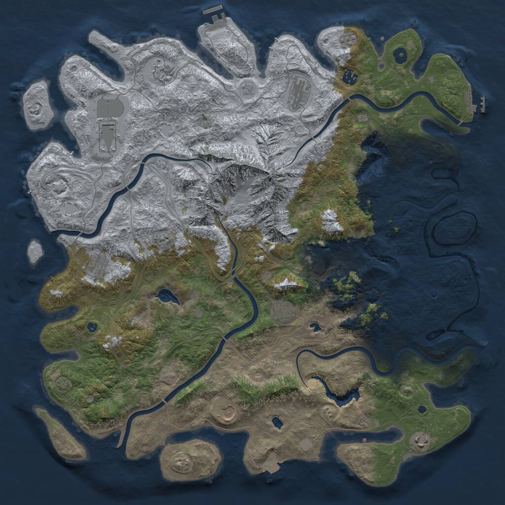 Rust Map: Procedural Map, Size: 5000, Seed: 61868611, 16 Monuments