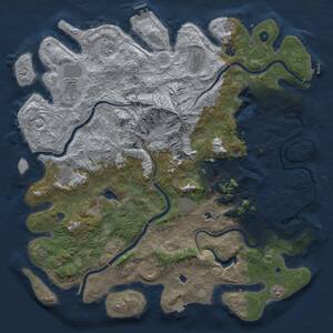 Thumbnail Rust Map: Procedural Map, Size: 5000, Seed: 61868611, 16 Monuments