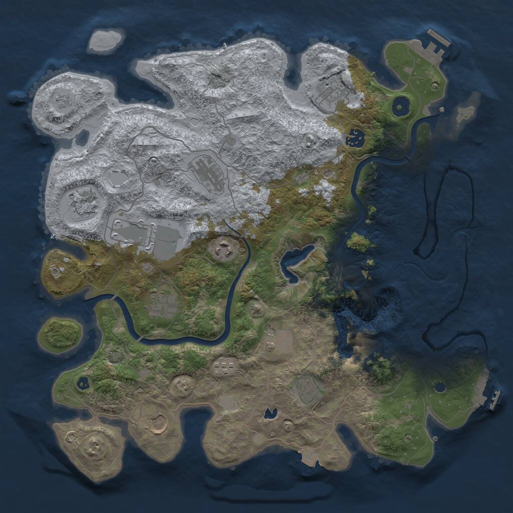 Rust Map: Procedural Map, Size: 4000, Seed: 124577, 17 Monuments