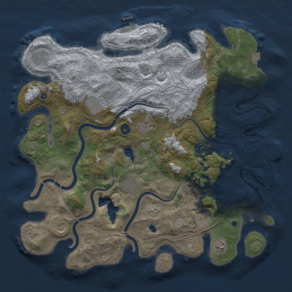 Rust Map: Procedural Map, Size: 4250, Seed: 490732104, 16 Monuments