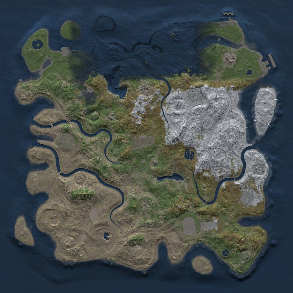 Rust Map: Procedural Map, Size: 4250, Seed: 295293331, 17 Monuments