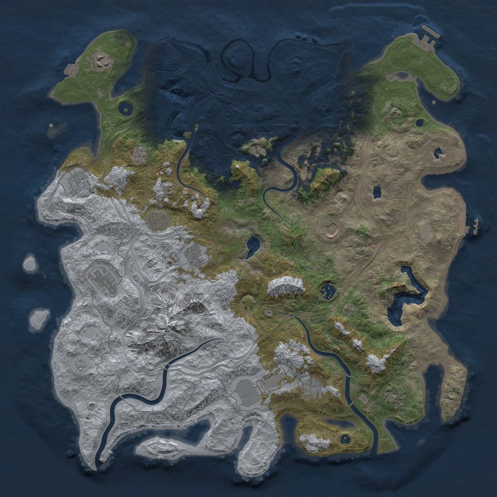 Rust Map: Procedural Map, Size: 5000, Seed: 1102988222, 17 Monuments