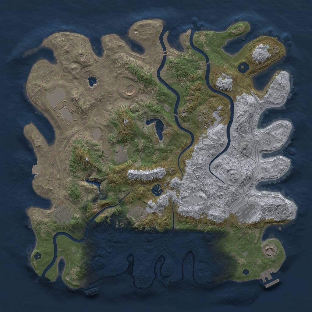 Rust Map: Procedural Map, Size: 4250, Seed: 913299120, 16 Monuments
