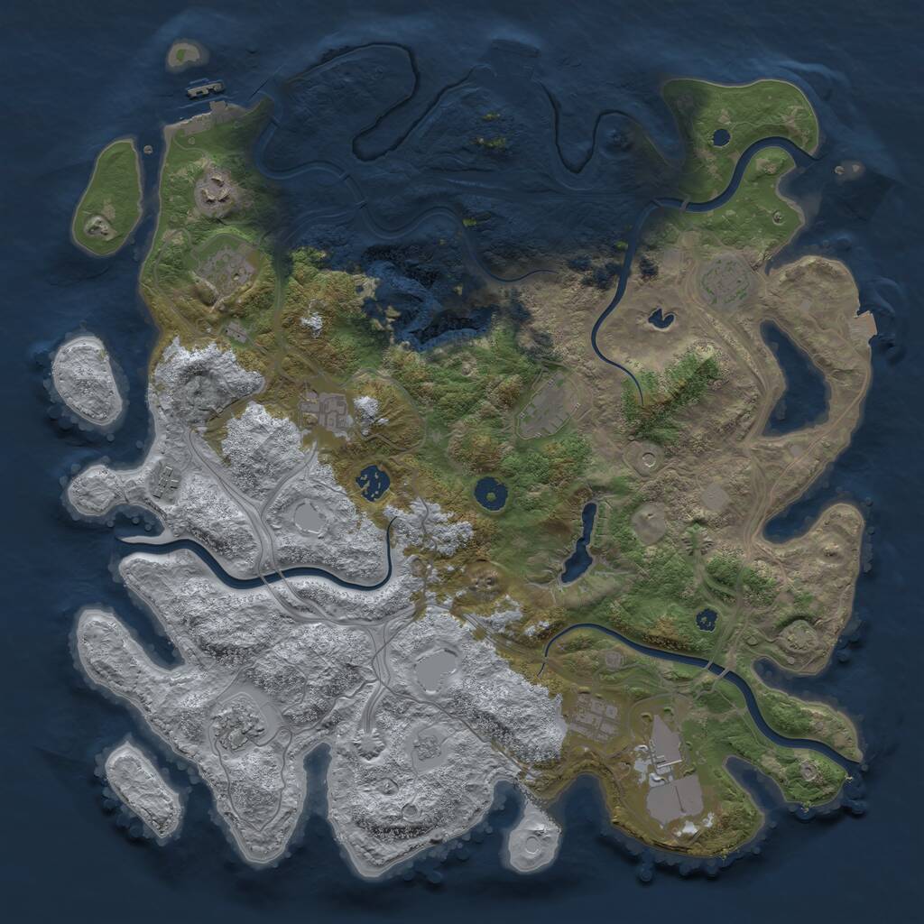 Rust Map: Procedural Map, Size: 4250, Seed: 1735149440, 16 Monuments