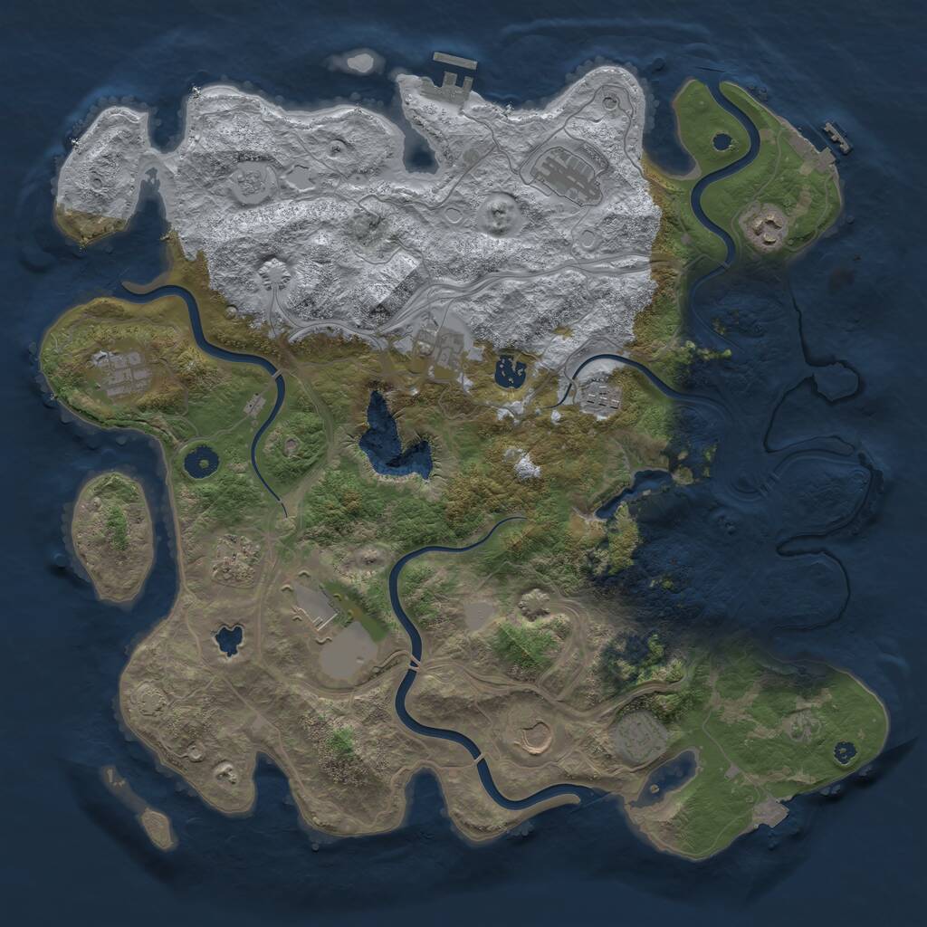 Rust Map: Procedural Map, Size: 4250, Seed: 540753448, 16 Monuments