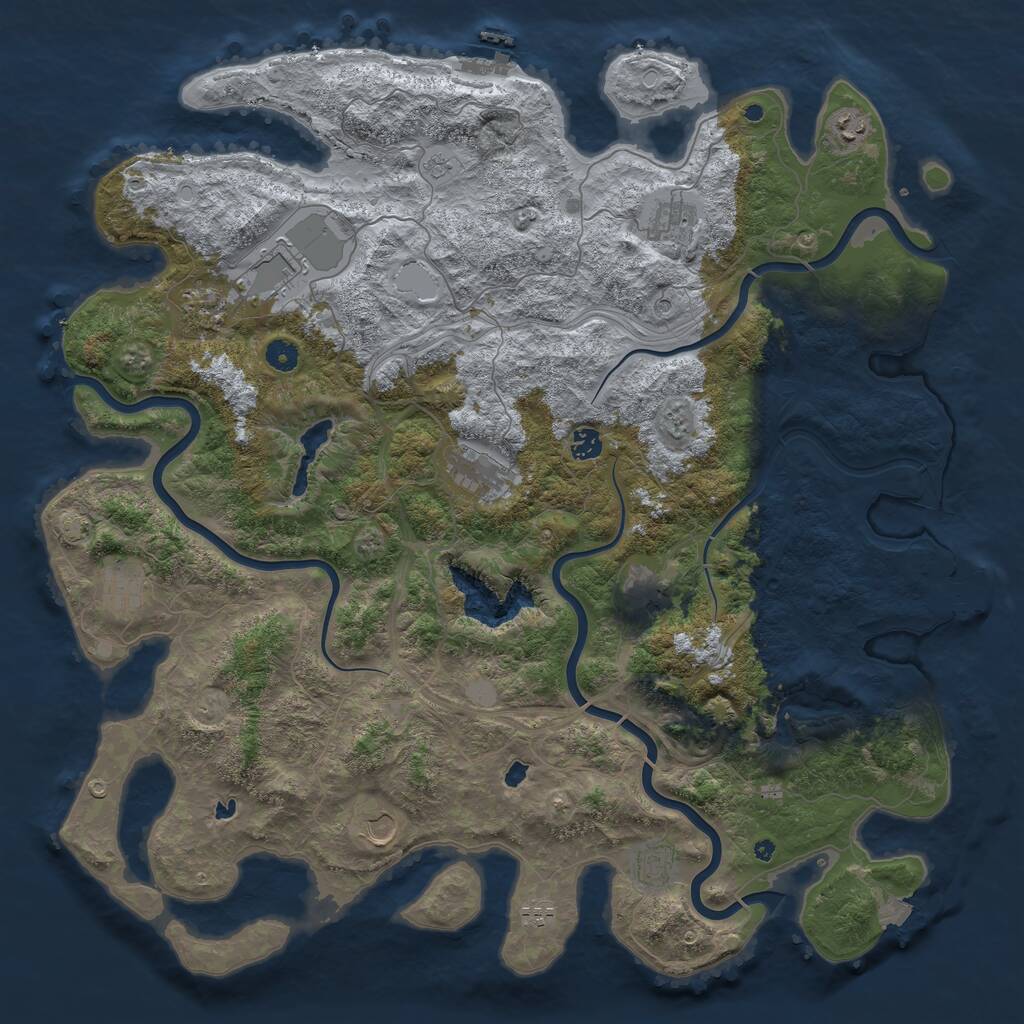 Rust Map: Procedural Map, Size: 4800, Seed: 1479703537, 17 Monuments