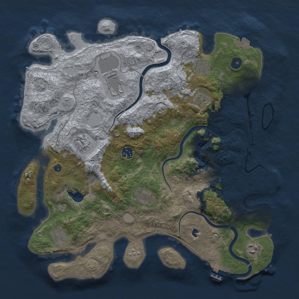 Rust Map: Procedural Map, Size: 4000, Seed: 980235506, 15 Monuments