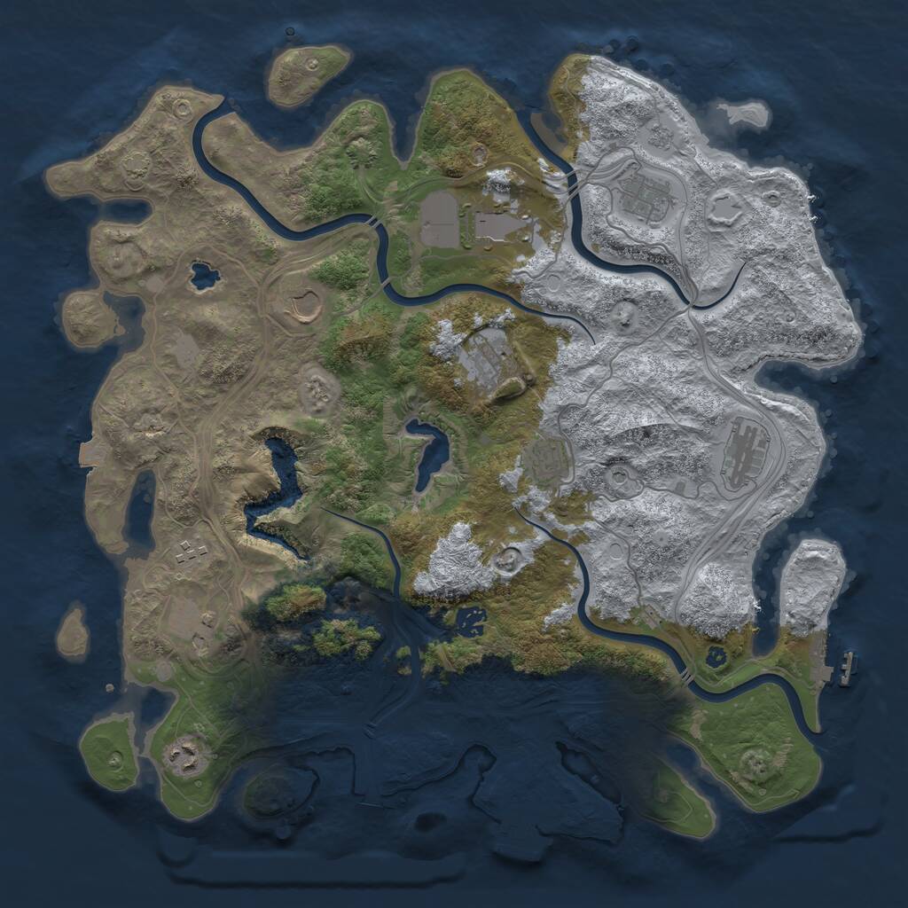 Rust Map: Procedural Map, Size: 4250, Seed: 1449110667, 16 Monuments
