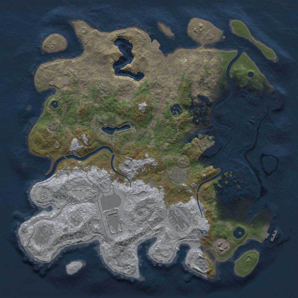 Rust Map: Procedural Map, Size: 4000, Seed: 635389794, 15 Monuments