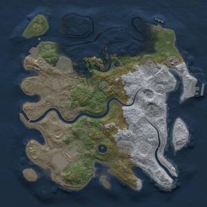 Thumbnail Rust Map: Procedural Map, Size: 3500, Seed: 21341107, 13 Monuments