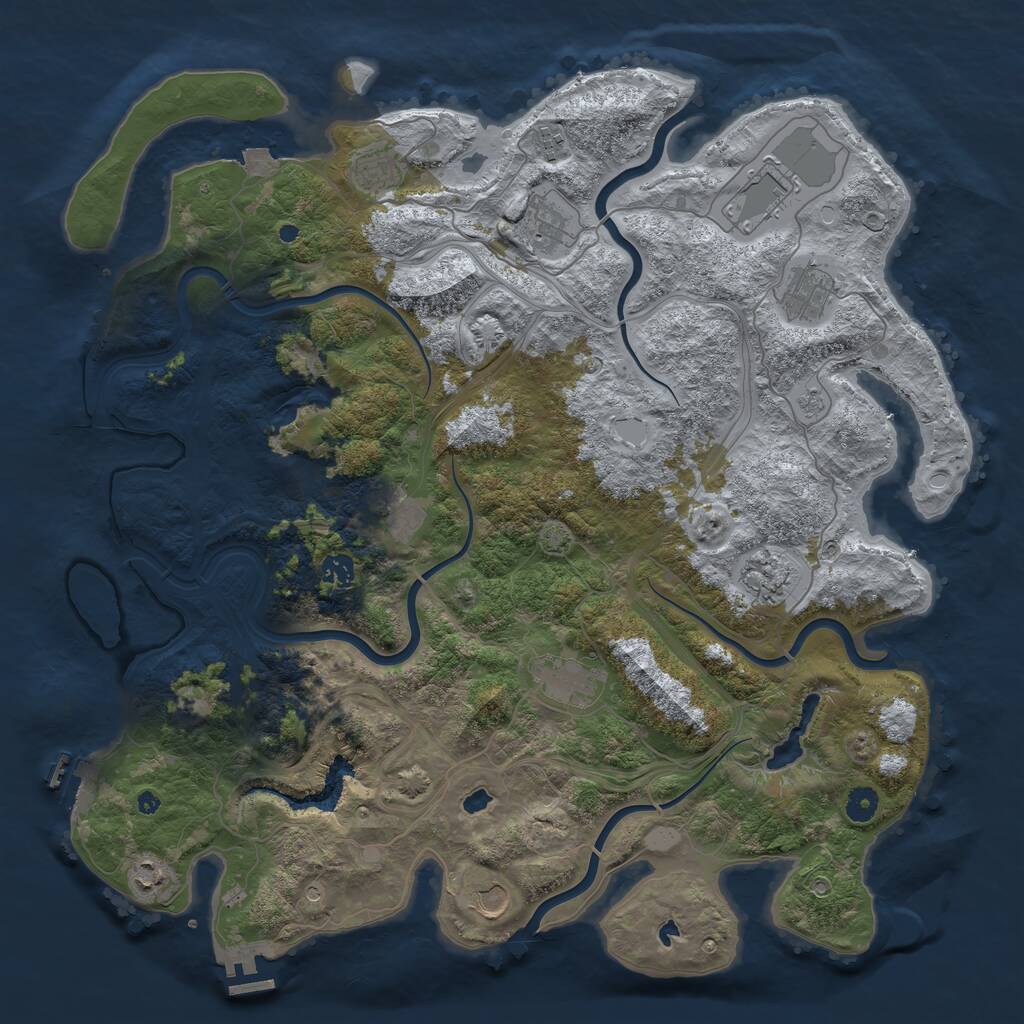 Rust Map: Procedural Map, Size: 4500, Seed: 2535, 17 Monuments