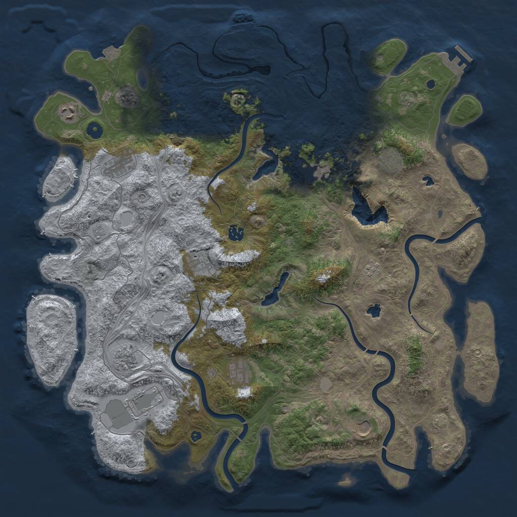Rust Map: Procedural Map, Size: 4800, Seed: 1032135044, 17 Monuments