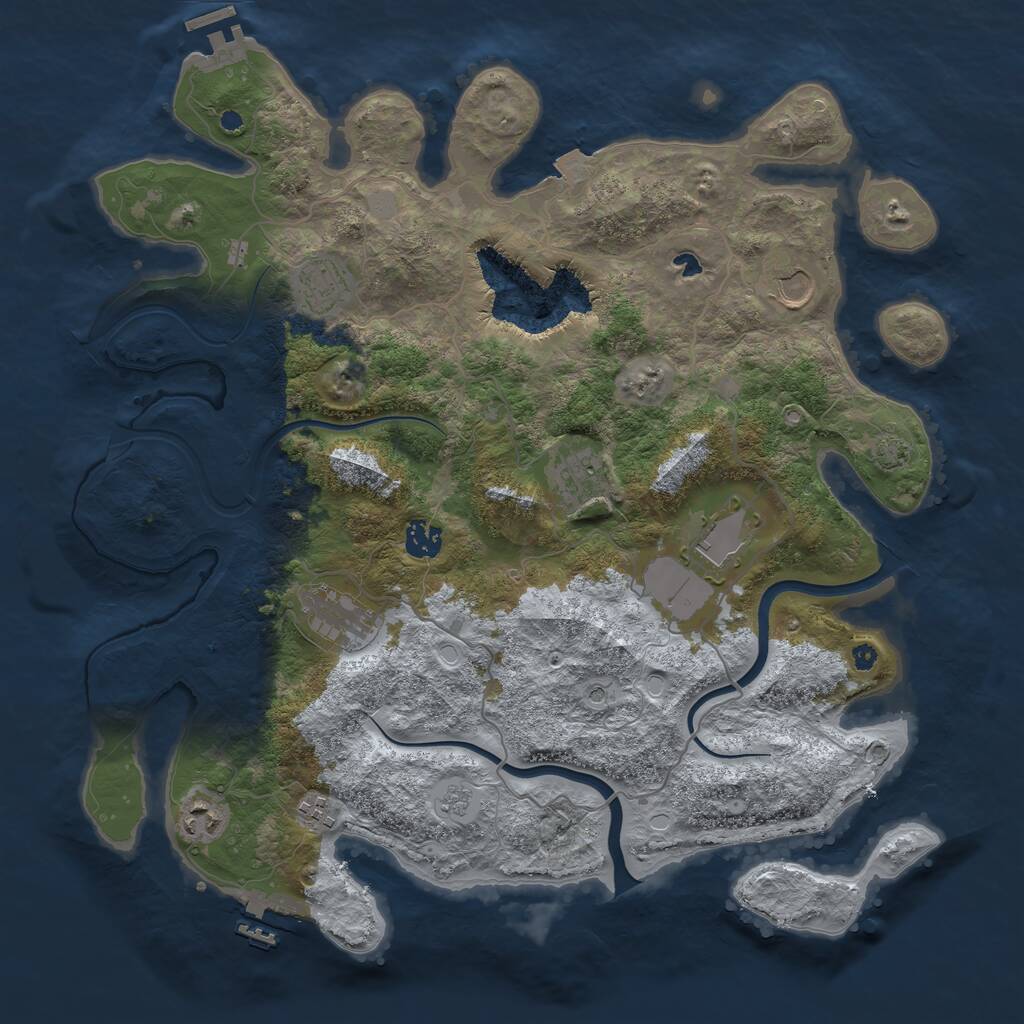 Rust Map: Procedural Map, Size: 4000, Seed: 1438814289, 14 Monuments