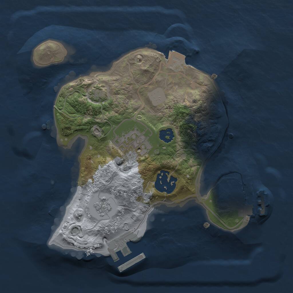 Rust Map: Procedural Map, Size: 2000, Seed: 54025264, 7 Monuments