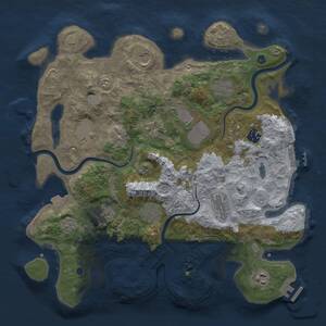 Thumbnail Rust Map: Procedural Map, Size: 3750, Seed: 85623, 17 Monuments