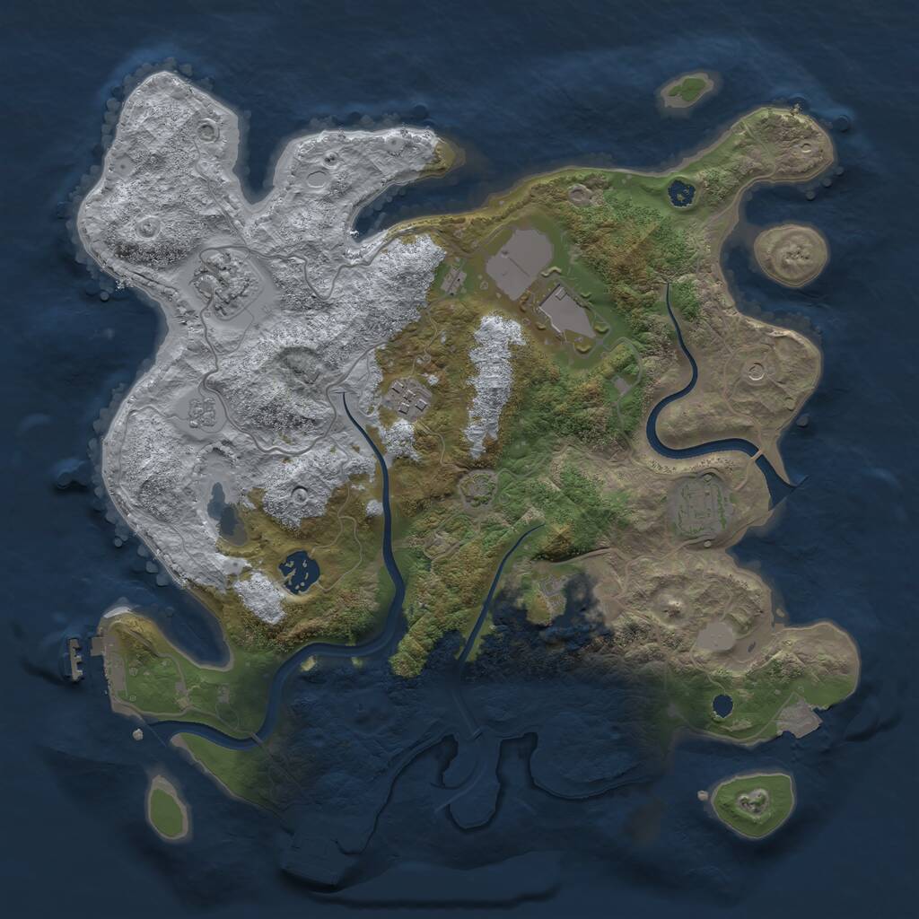 Rust Map: Procedural Map, Size: 3500, Seed: 5465451, 12 Monuments