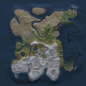 Thumbnail Rust Map: Procedural Map, Size: 3000, Seed: 1127715886, 11 Monuments