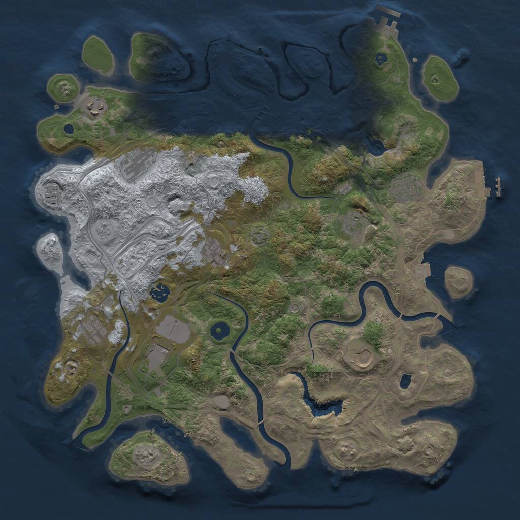 Rust Map: Procedural Map, Size: 4250, Seed: 1743536422, 16 Monuments