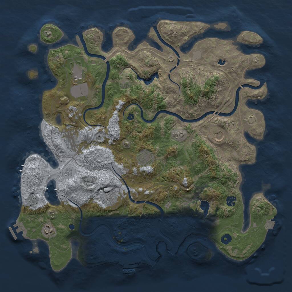 Rust Map: Procedural Map, Size: 4250, Seed: 952427970, 14 Monuments