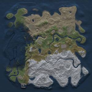 Thumbnail Rust Map: Procedural Map, Size: 4500, Seed: 2086998245, 16 Monuments