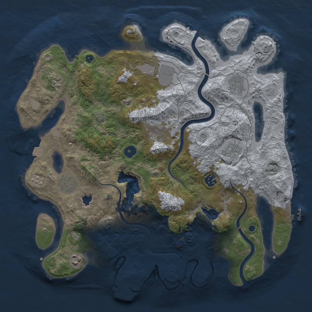 Rust Map: Procedural Map, Size: 4000, Seed: 293725610, 15 Monuments