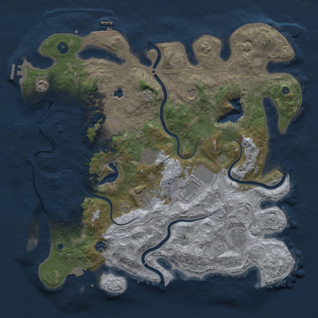 Rust Map: Procedural Map, Size: 4300, Seed: 1717394522, 15 Monuments