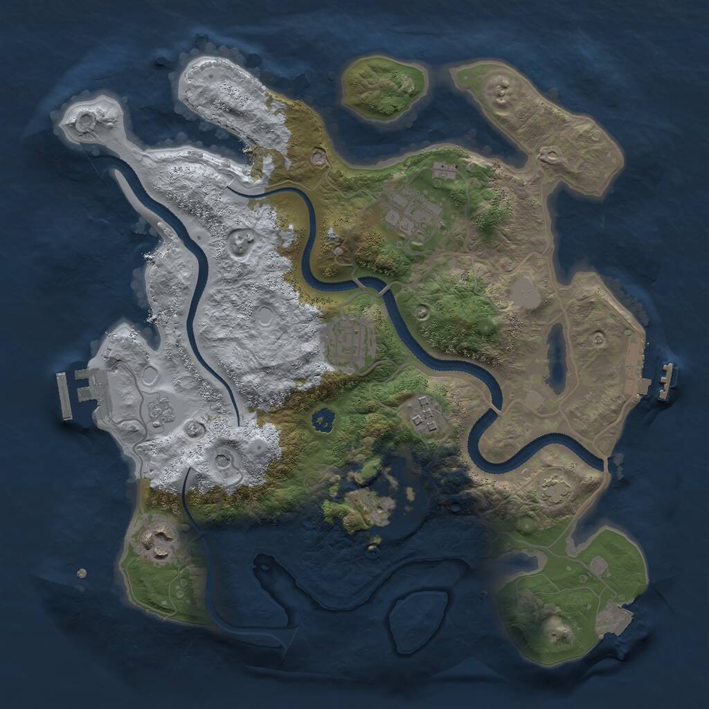 Rust Map: Procedural Map, Size: 3000, Seed: 1645382736, 11 Monuments