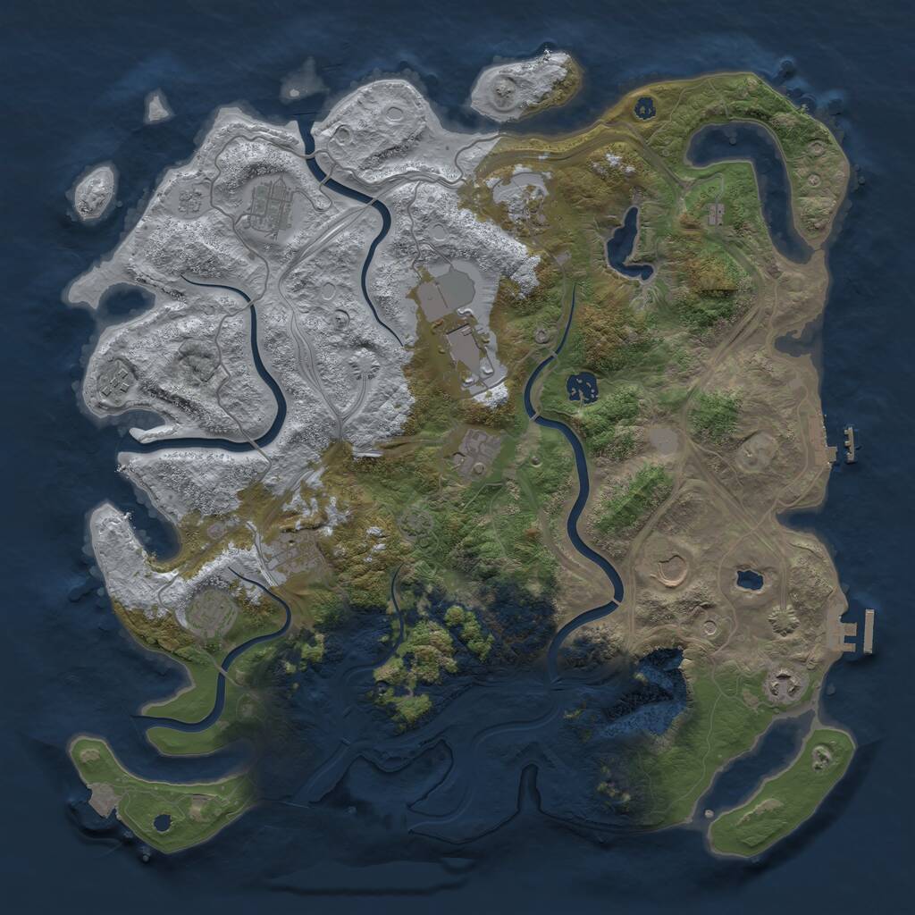 Rust Map: Procedural Map, Size: 4250, Seed: 1383765340, 16 Monuments