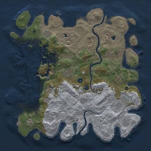 Thumbnail Rust Map: Procedural Map, Size: 4500, Seed: 529063023, 17 Monuments