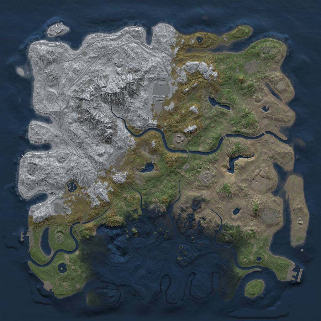 Rust Map: Procedural Map, Size: 5000, Seed: 568982250, 17 Monuments