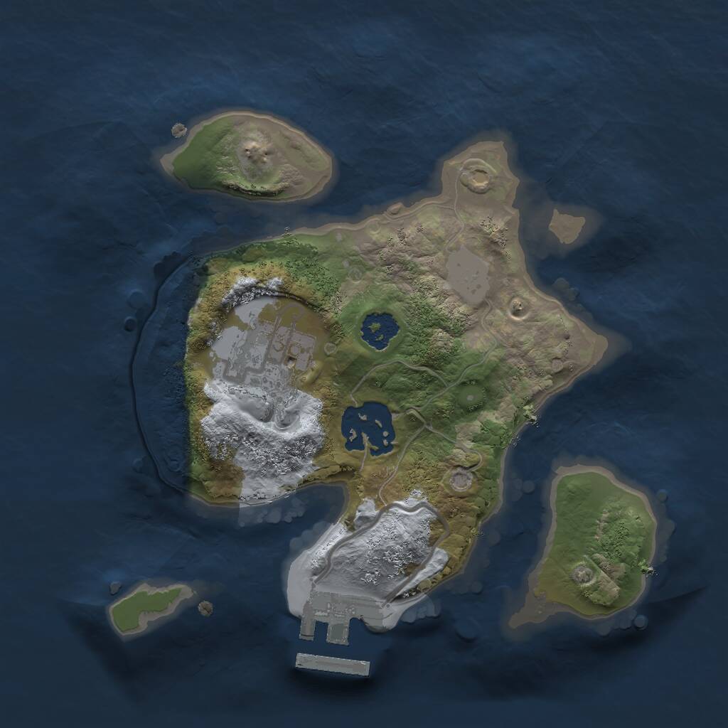 Rust Map: Procedural Map, Size: 2000, Seed: 31066730, 4 Monuments