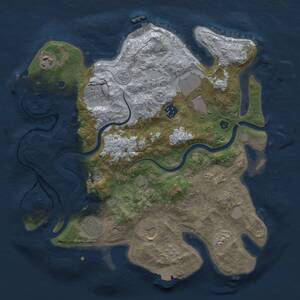 Thumbnail Rust Map: Procedural Map, Size: 3500, Seed: 2116532191, 14 Monuments