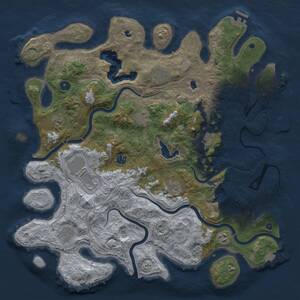 Thumbnail Rust Map: Procedural Map, Size: 4500, Seed: 701608670, 16 Monuments