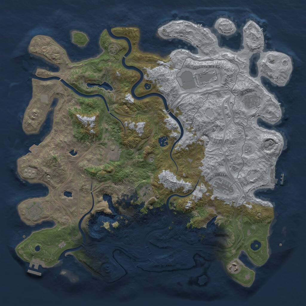 Rust Map: Procedural Map, Size: 4500, Seed: 542912394, 15 Monuments