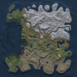 Thumbnail Rust Map: Procedural Map, Size: 5000, Seed: 30736, 17 Monuments