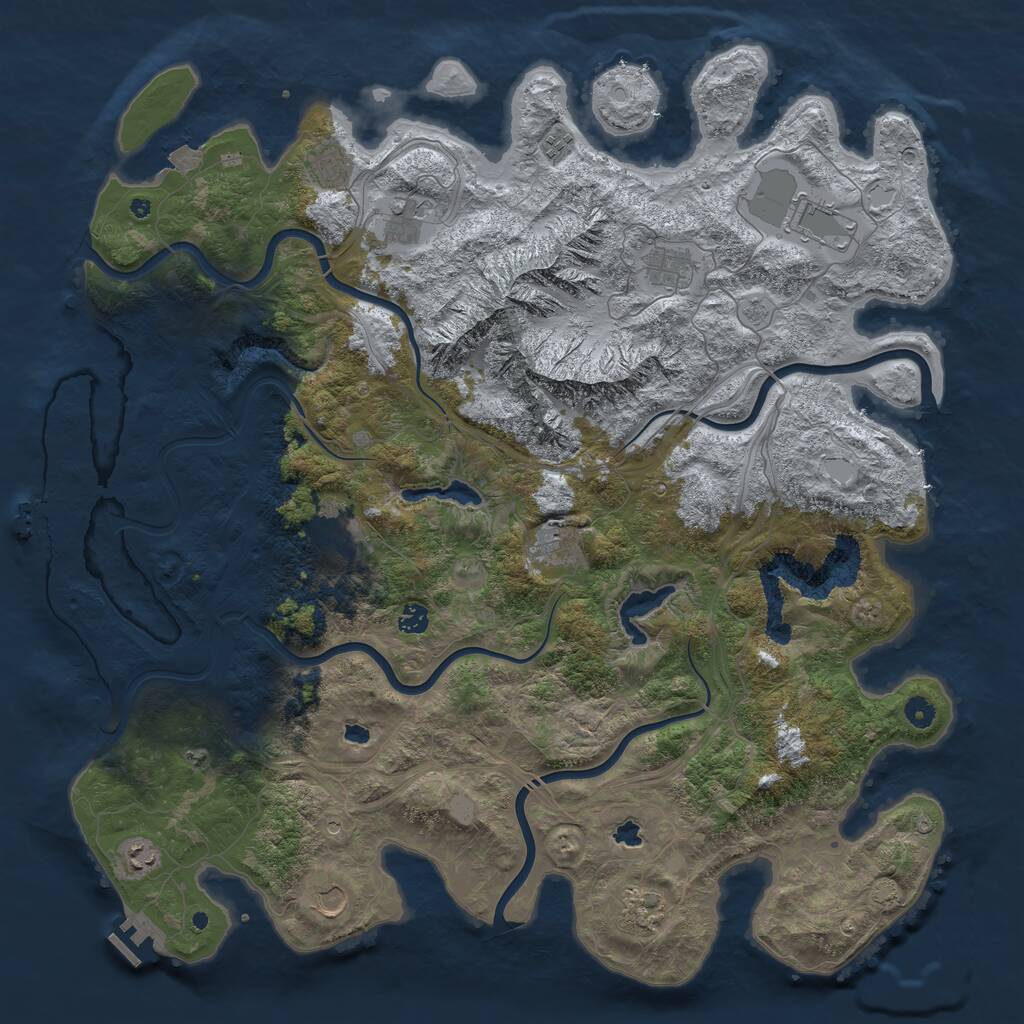 Rust Map: Procedural Map, Size: 5000, Seed: 30736, 17 Monuments