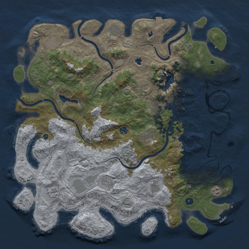Rust Map: Procedural Map, Size: 4800, Seed: 70000, 17 Monuments