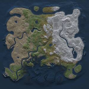 Thumbnail Rust Map: Procedural Map, Size: 4500, Seed: 1121292401, 17 Monuments