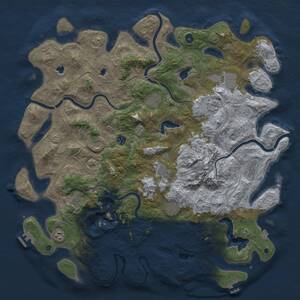 Thumbnail Rust Map: Procedural Map, Size: 5000, Seed: 722146987, 17 Monuments
