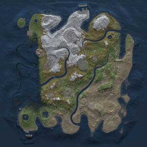 Thumbnail Rust Map: Procedural Map, Size: 3500, Seed: 1485683079, 14 Monuments
