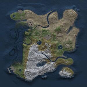 Thumbnail Rust Map: Procedural Map, Size: 3000, Seed: 1216672858, 10 Monuments