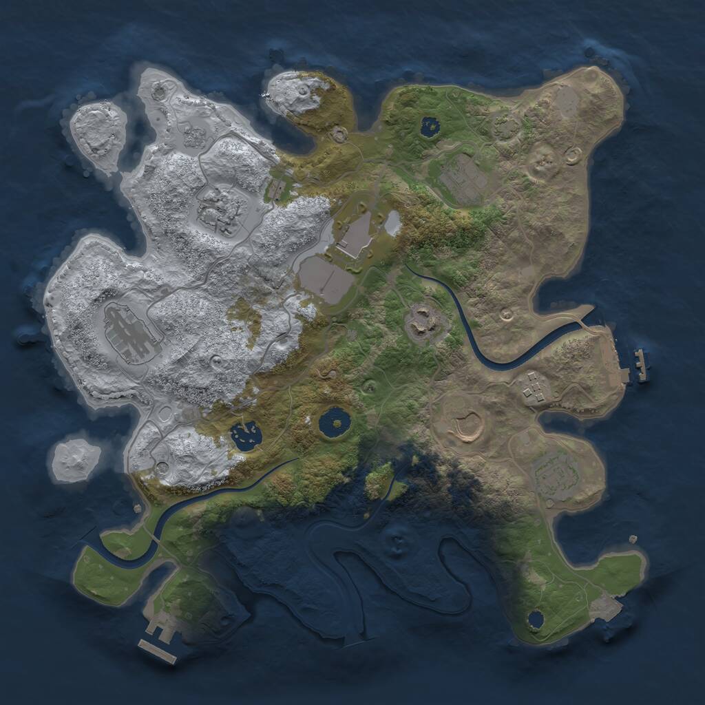 Rust Map: Procedural Map, Size: 3500, Seed: 13495682, 15 Monuments