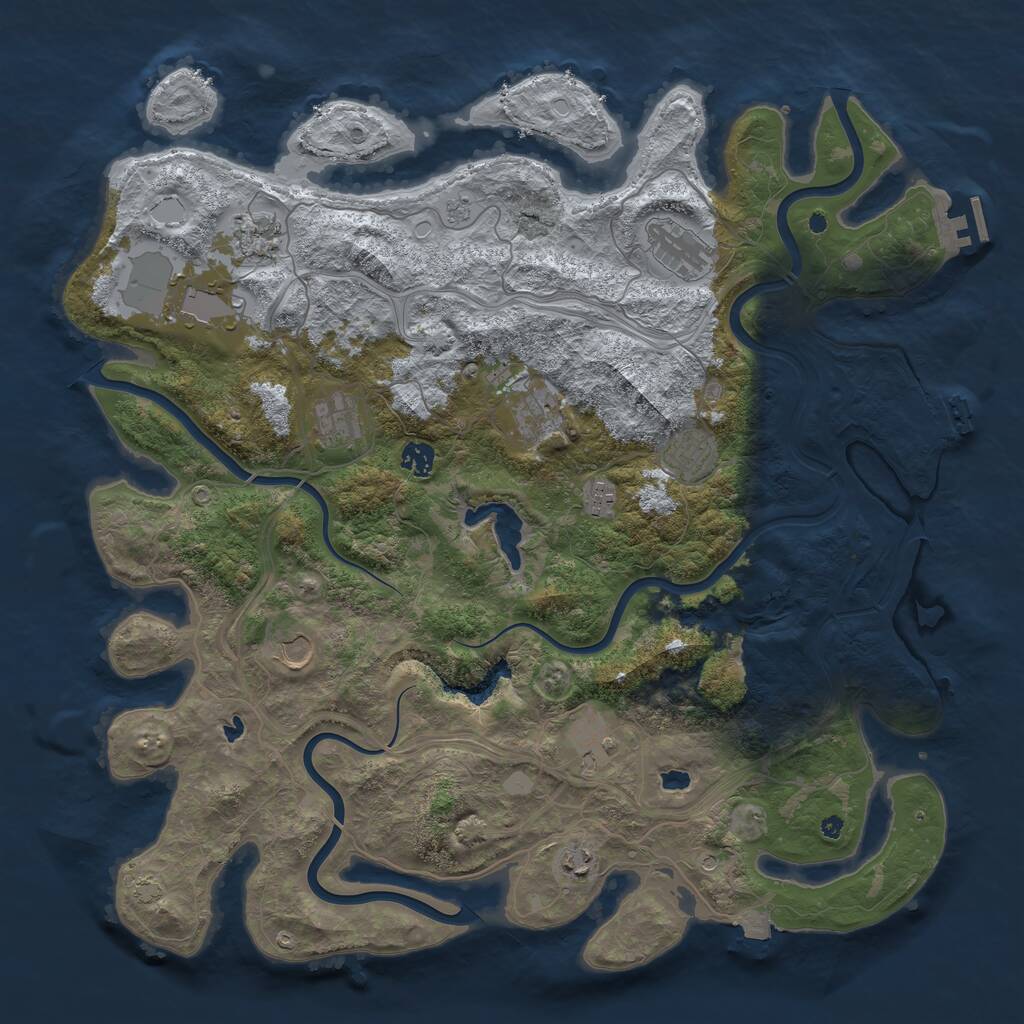 Rust Map: Procedural Map, Size: 4500, Seed: 20251205, 17 Monuments