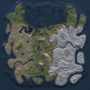 Thumbnail Rust Map: Procedural Map, Size: 4500, Seed: 855910276, 16 Monuments