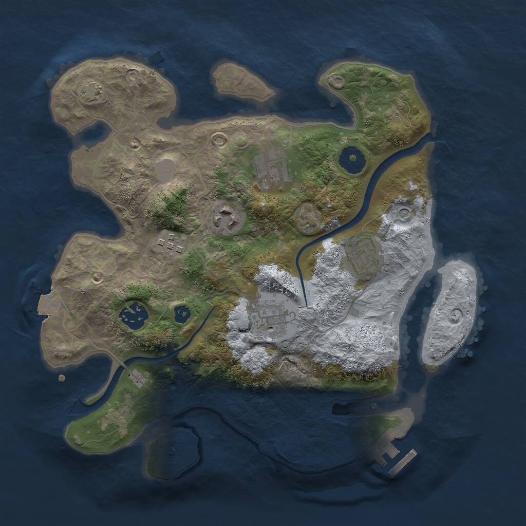 Rust Map: Procedural Map, Size: 3000, Seed: 22549, 10 Monuments