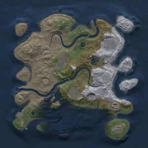 Thumbnail Rust Map: Procedural Map, Size: 3000, Seed: 1066081842, 11 Monuments