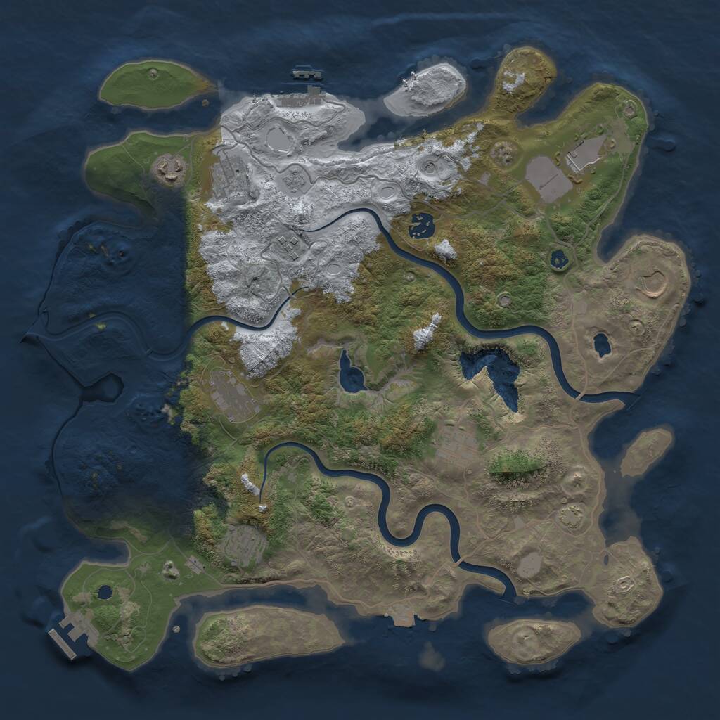Rust Map: Procedural Map, Size: 4000, Seed: 3152024, 15 Monuments