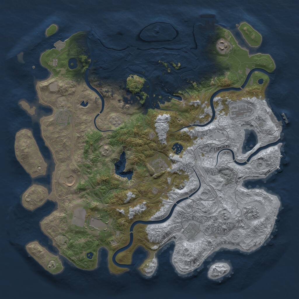 Rust Map: Procedural Map, Size: 4250, Seed: 1680552109, 17 Monuments