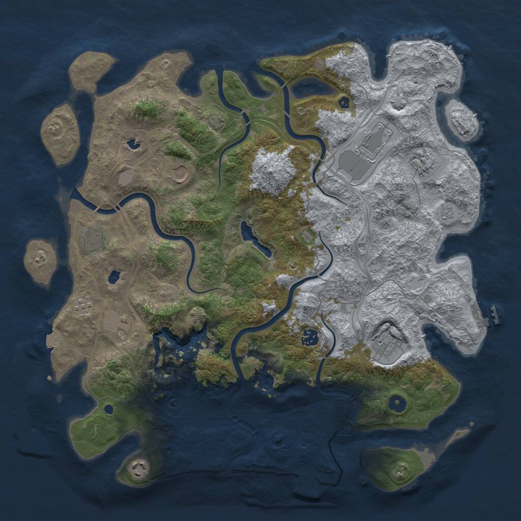 Rust Map: Procedural Map, Size: 4500, Seed: 313391950, 15 Monuments