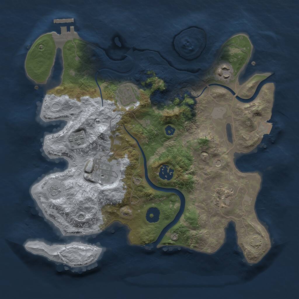 Rust Map: Procedural Map, Size: 3000, Seed: 97593, 11 Monuments